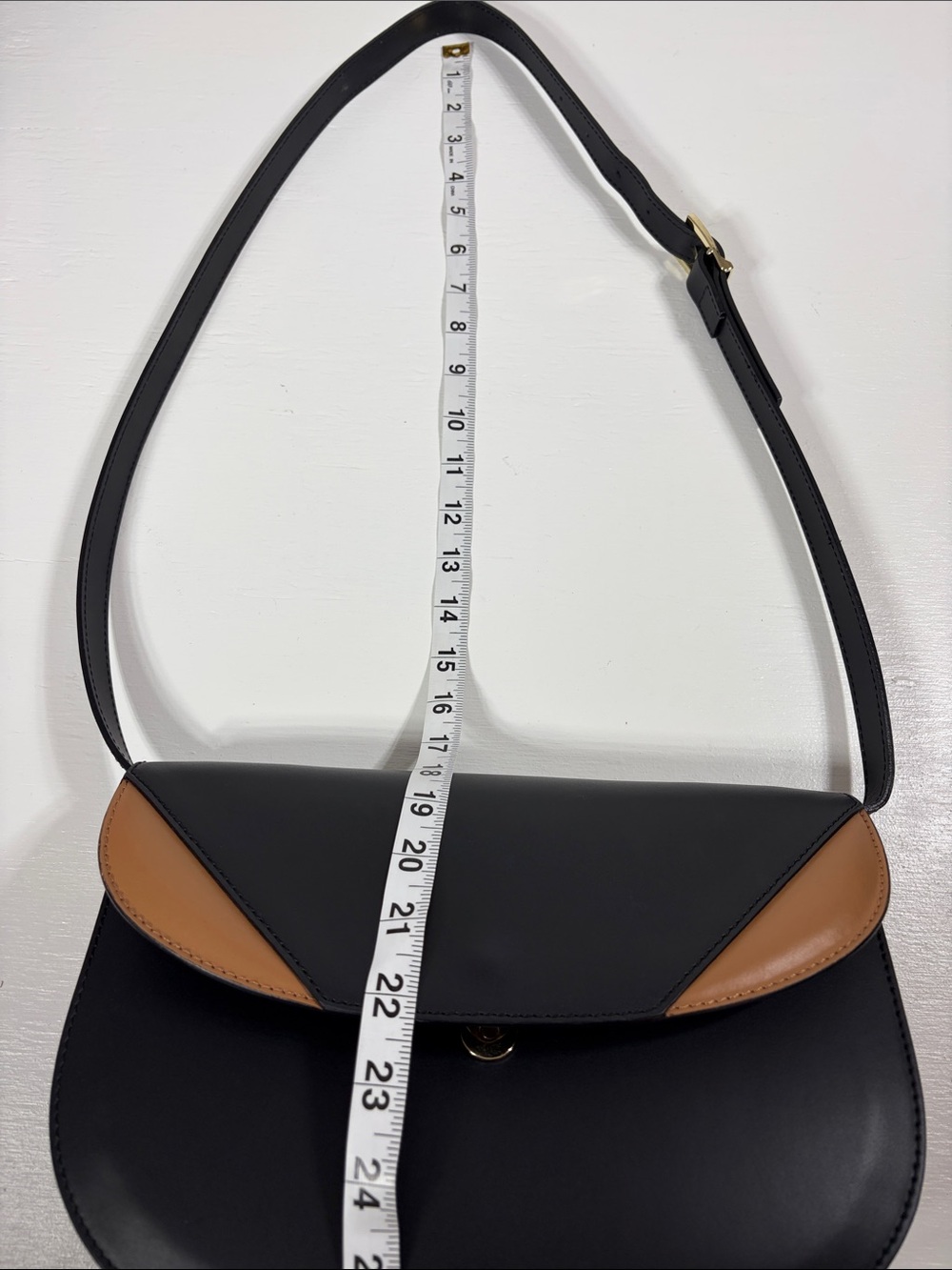Valentina made in Italy leather purse black and brown shoulder bag - Picture 7 of 9